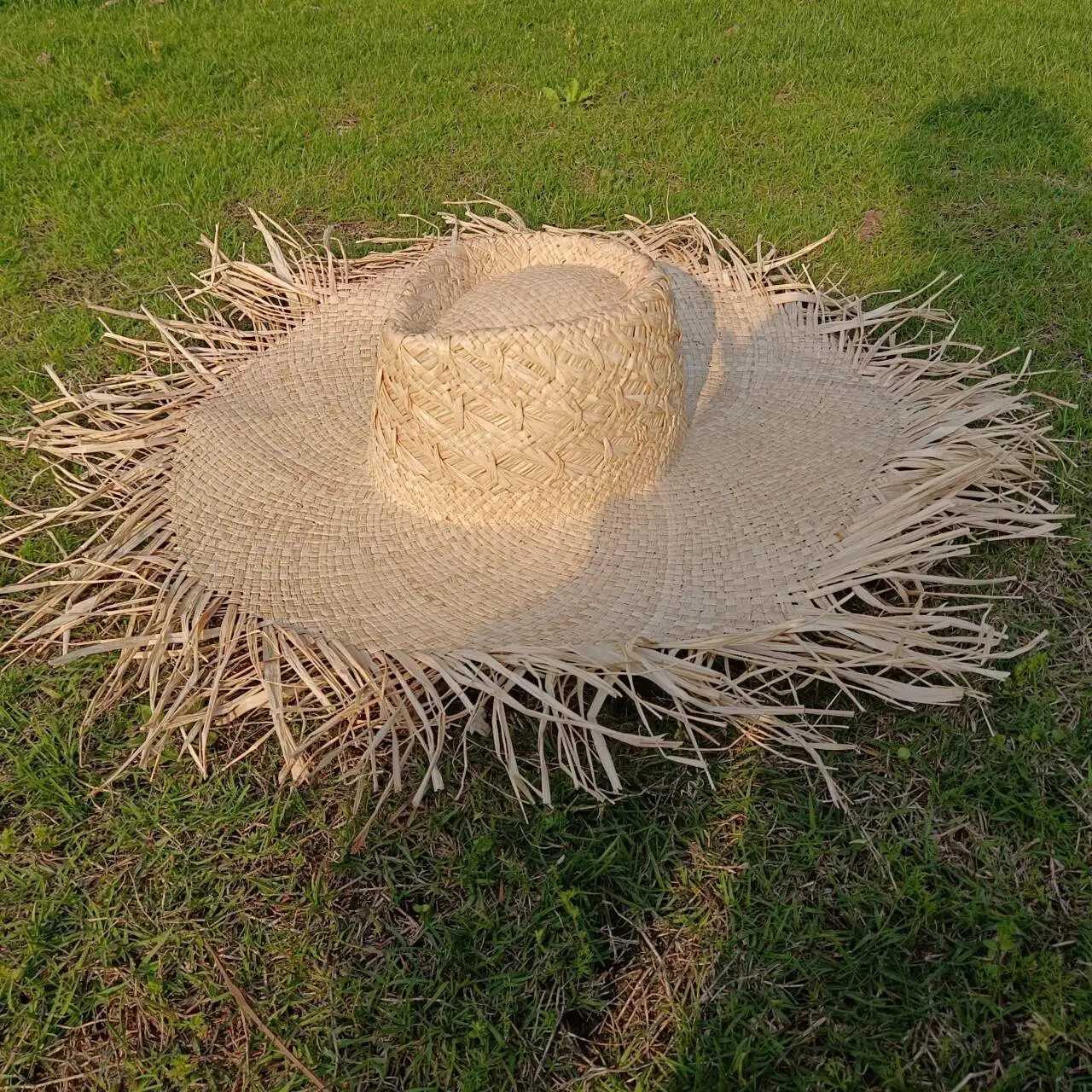 Raffia str hat womens bohemian str hat womens vacation sun hat beach summer vacation jazz hat Panama sun hatXJ250304