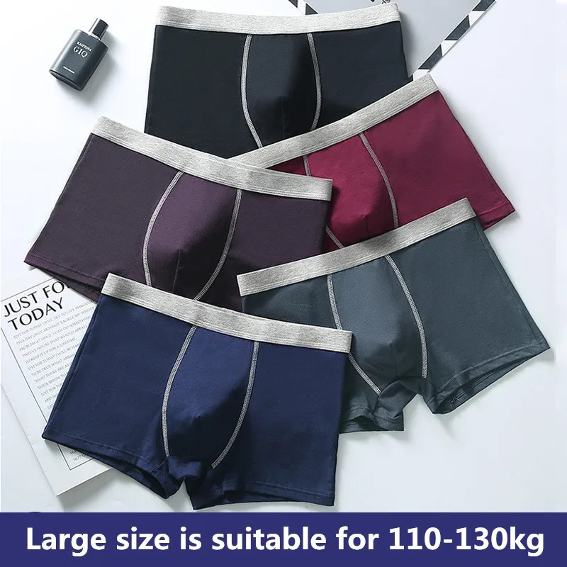 Large Size Mens Underwear Plus Fat Male Bigger Cotton Boxer Shorts Antibacterial Fabric Soft Comfortable Breathable L-6XL 250303