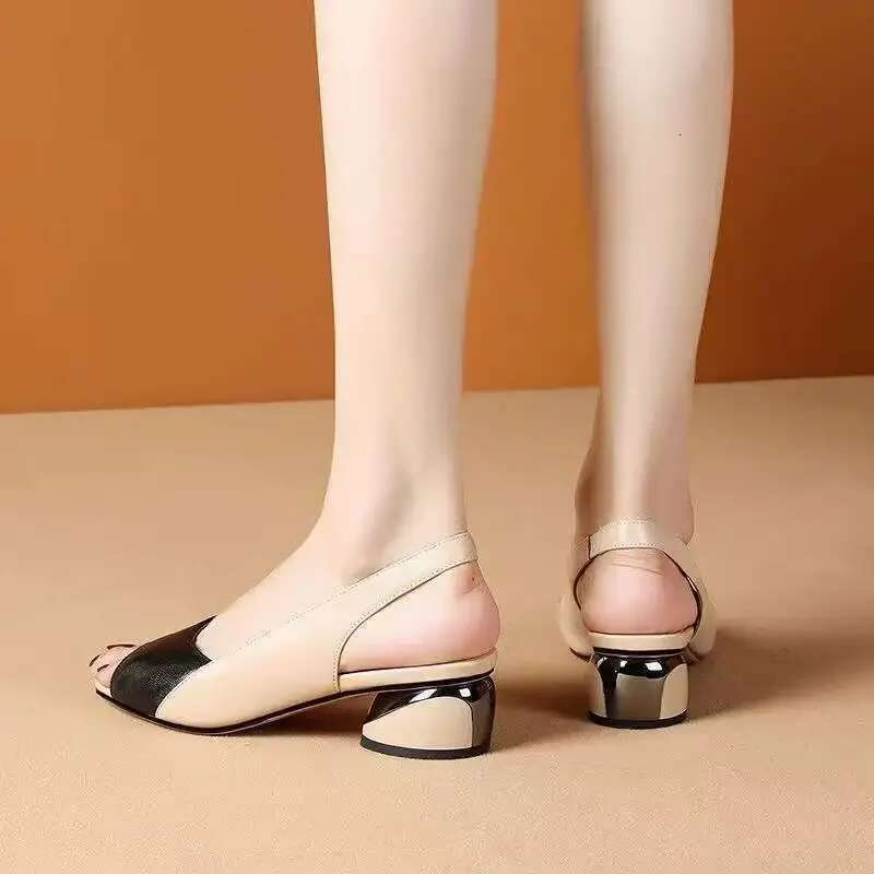 Mie Heels Women Sandals Chunky Fashion Shoes Designer Summer New Brand 2025 Walking Casual Slides Dress 2025