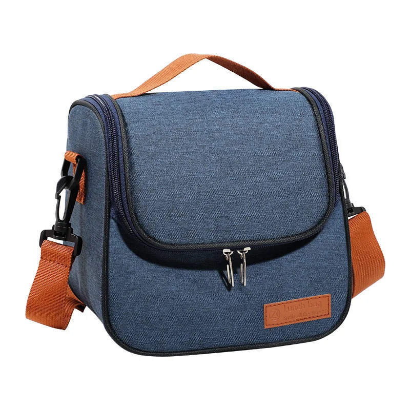 Fashion Portable Gray Tote Insulation Lunch Bag for Office Work School Korean Oxford Cloth Picnic Cooler Bags 250228
