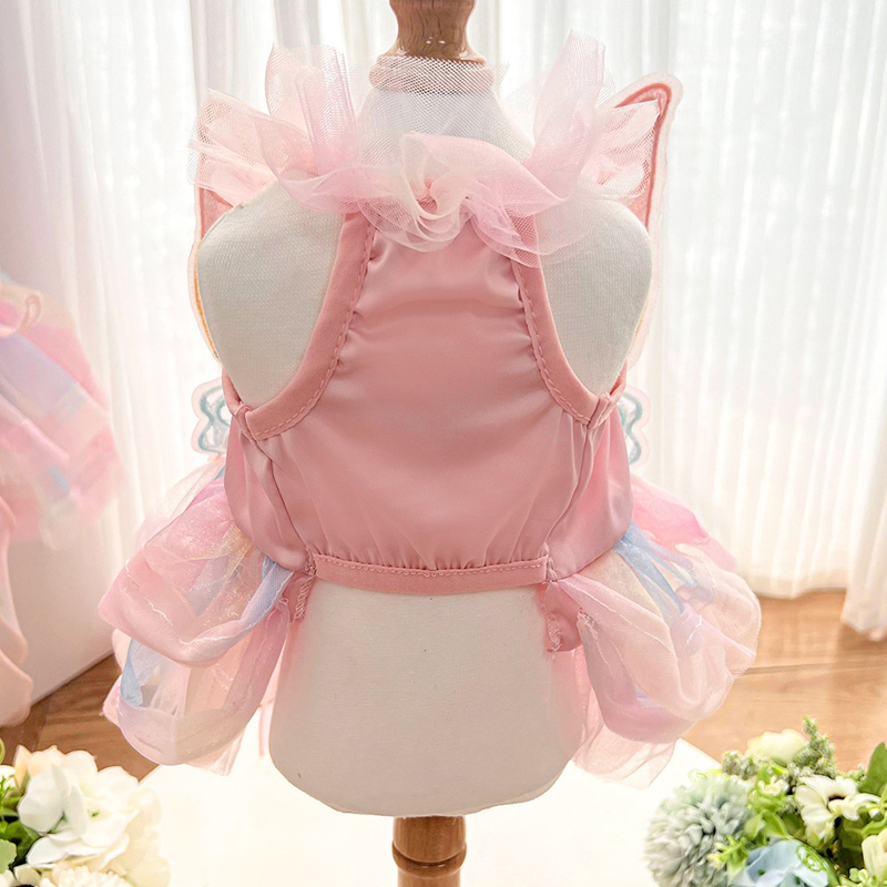 Pet Princess Dress Wedding Sress Dog Cat Clothing Aupplies Corgi Teddy Method Fight butterfly Fairy Clothes