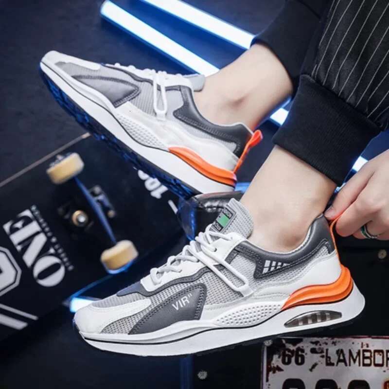 High Quality Men's Sneakers Mesh Breathable Casual Air Cushion Running Shoes for Men Lace Up Platform Shoe Tenis Mascuo