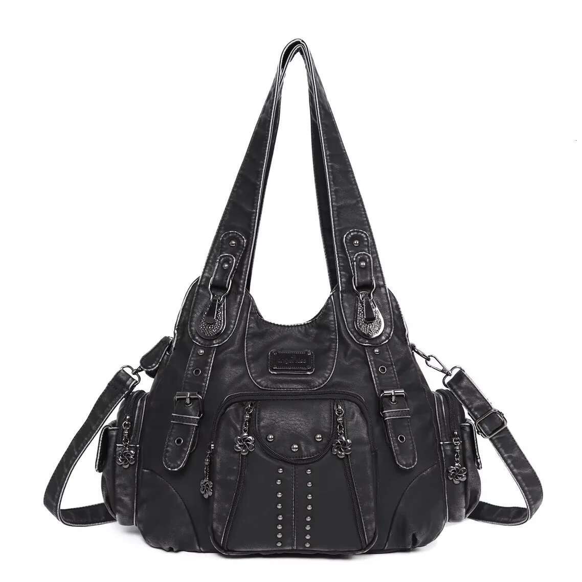 Angelkiss Fashion Handbags Women Bags PU Leather Handbag Female Satchel Big-Capacity Shoulder Purse Bag Bolsa Feminina
