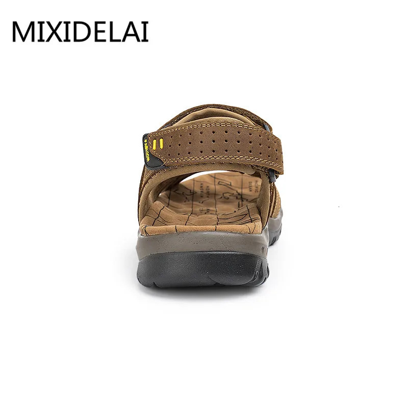 Fashion Summer Leisure Men Shoes Beach Sandals High Quality Genuine Leather Sandals Soft Large Size Mens Sandals Size 38-48 250303