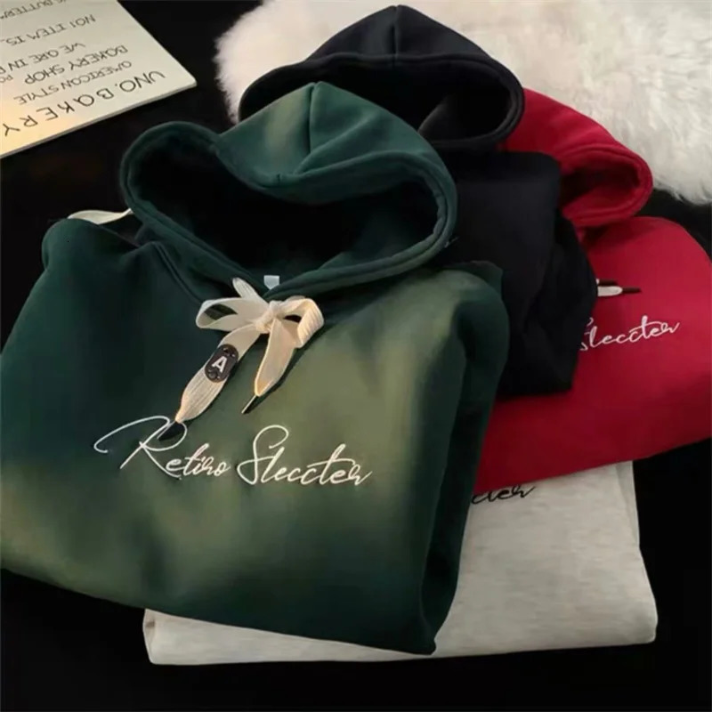 Mens Hoodie Letter Printed Long Sleeve Autumn Sweatshirts Goth Fashion Y2K Vintage Hoodies Streetwear Fleece Pullover Hoody 250304