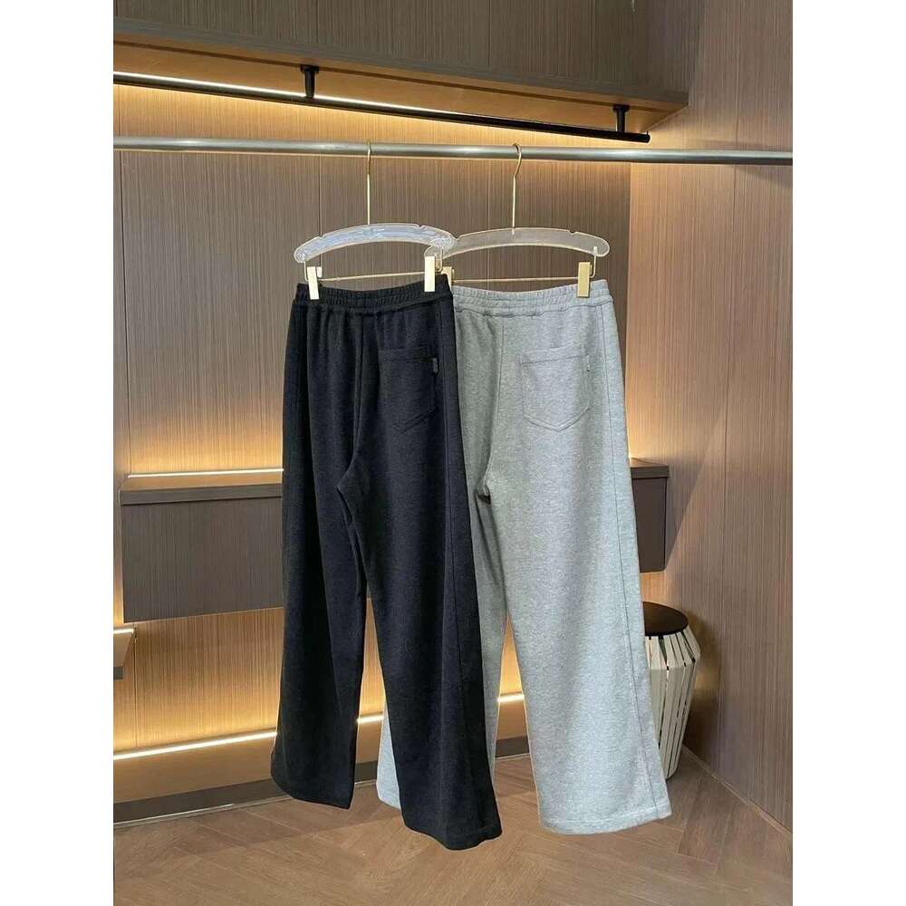 Women Beading Chain Pants Gray Or Black Elastic Waist Casual 2025 Autumn Female Trousers