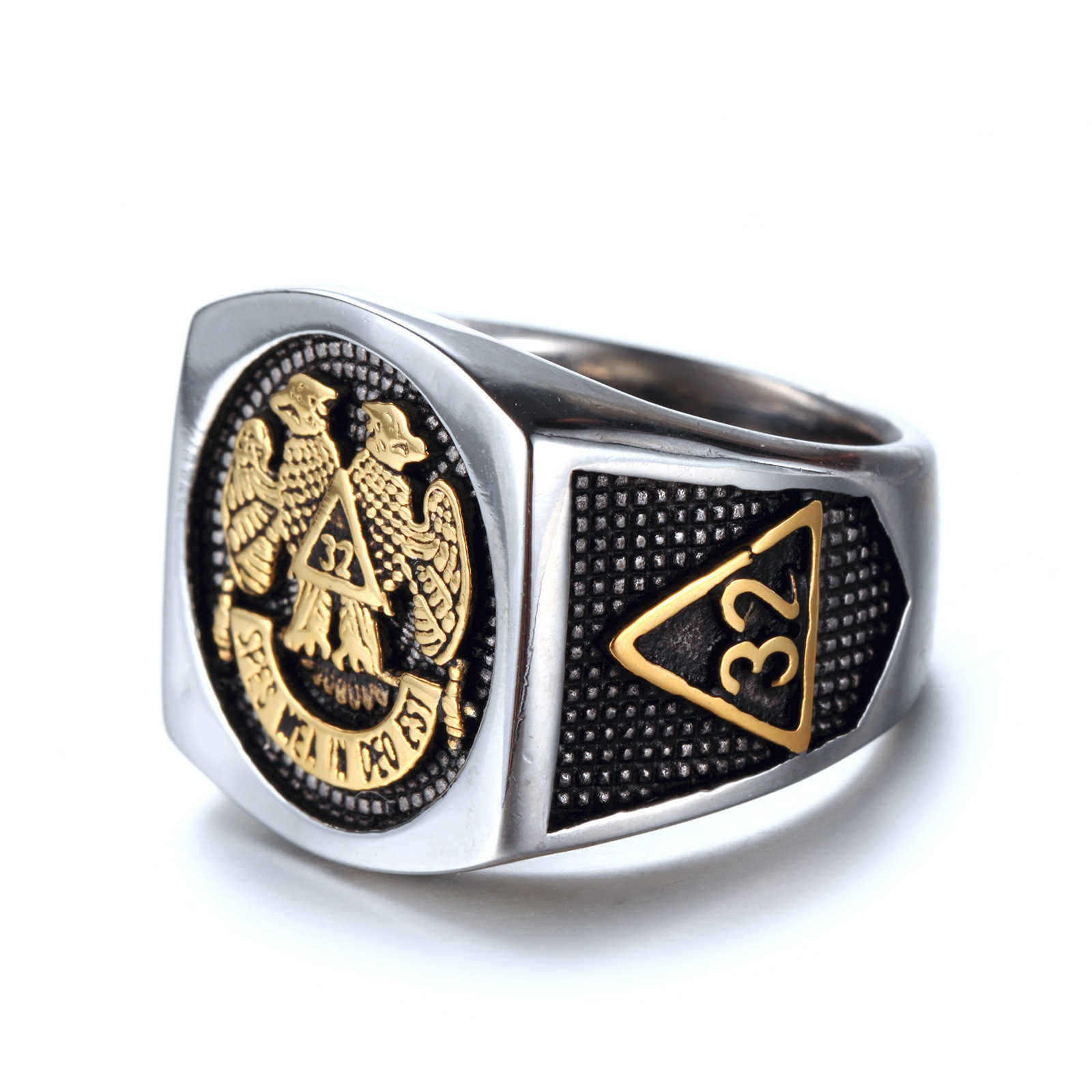 Stainless steel Eagle Ring Men's Jewelry Vintage Masonic Ring Titanium steel gift J250304