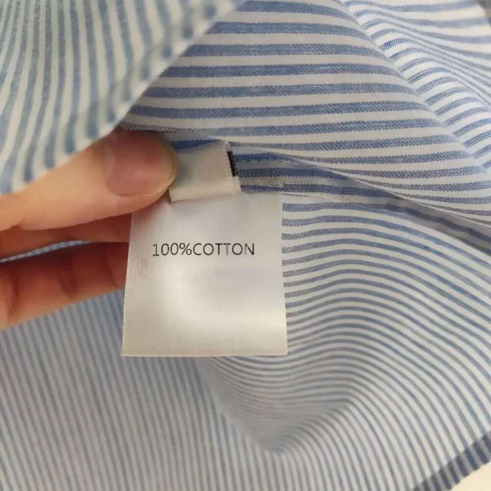 2025 Spring Summer Literary Elegant Embroidered Lace Women Cotton Stand Collar Light Blue Striped Shirt