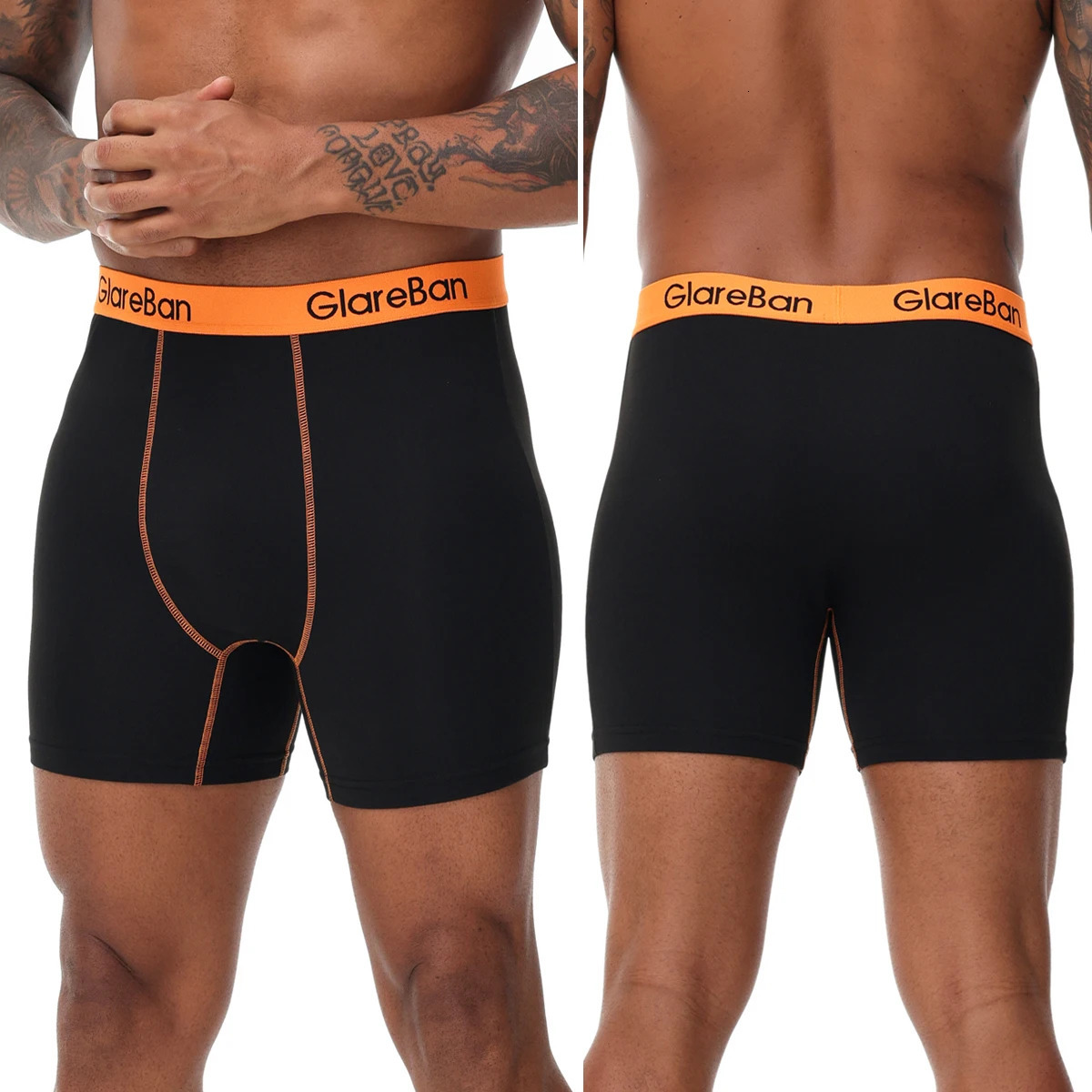 4pcs Set Mid-Long Boxer Shorts Mens Underwear Male Underpants for Men Homme Boxershorts Slips Soft Panties Sexy 250303
