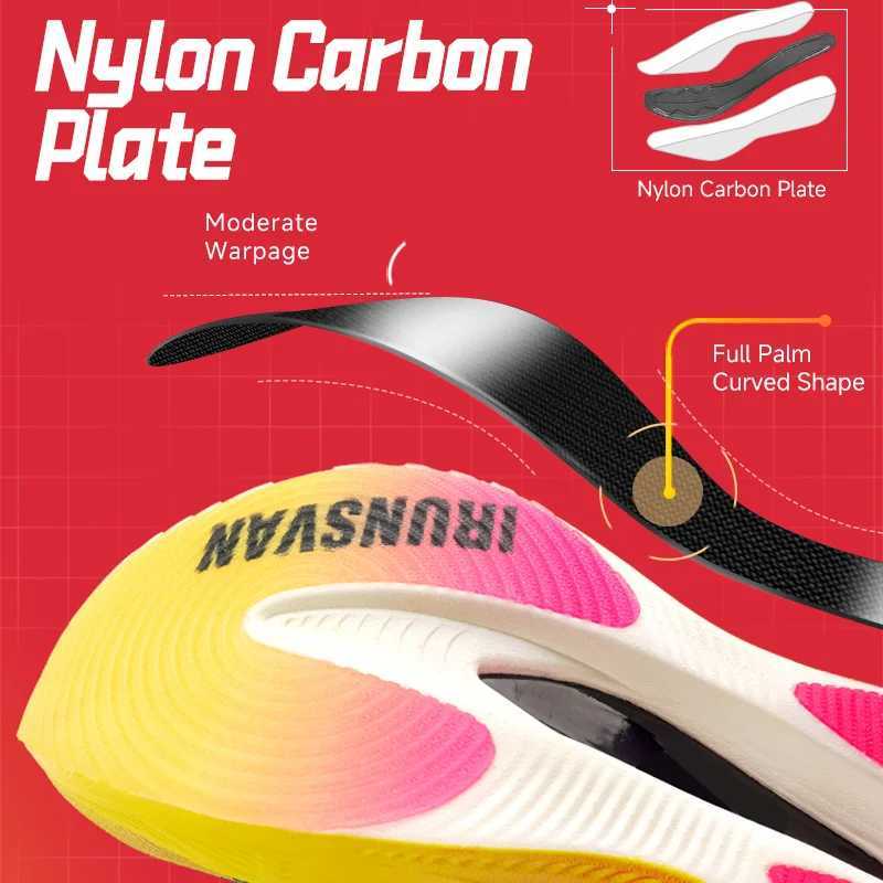 IRUNSVAN Carbon Plate Marathon Running Racing Shoes Men Professional Stable Supp ort Shock-relief Ultra-light Rebound Sneakers C250304