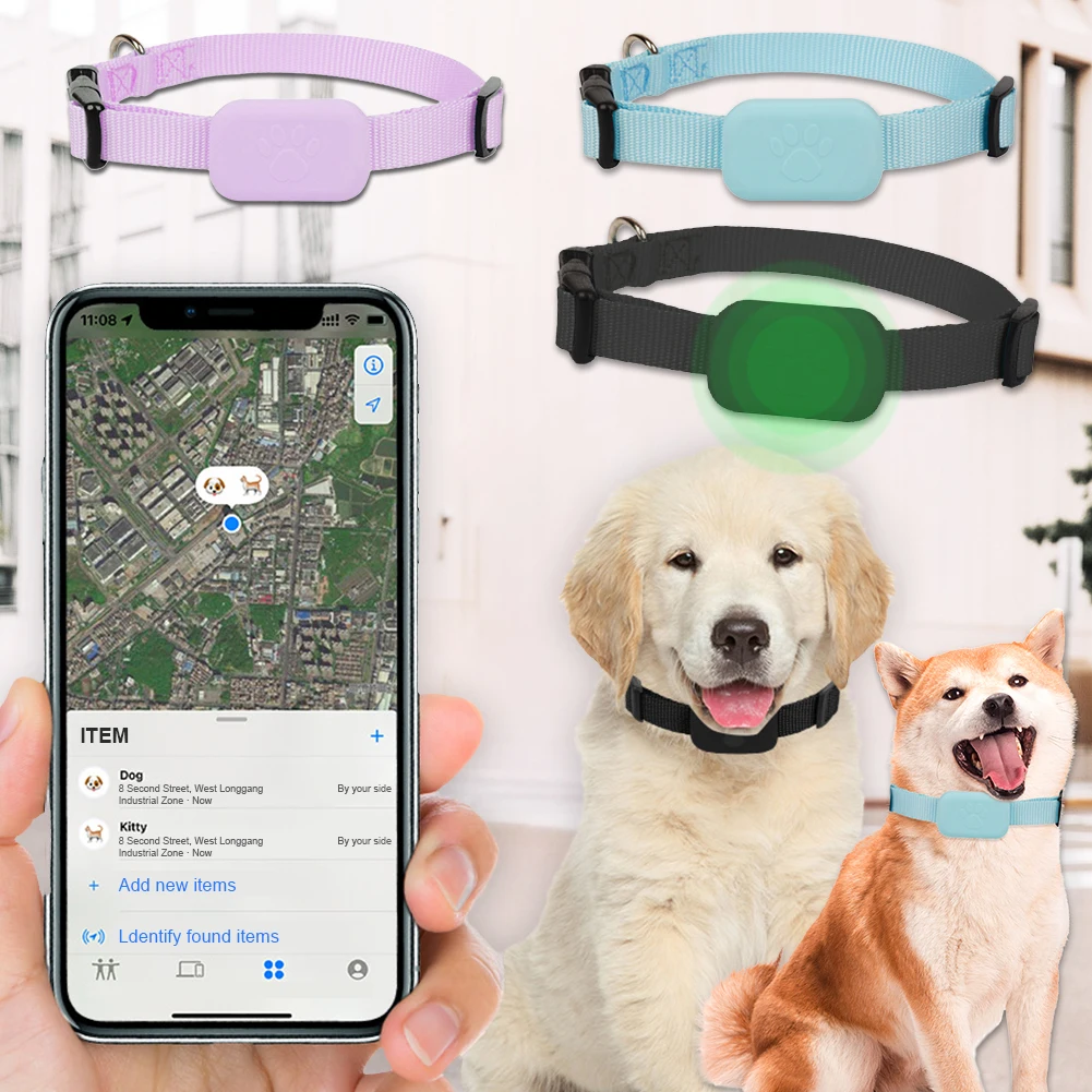 For iOS Mini GPS Tracker Battery Operated Puppy Collar Adjustable Animal Tracking Movement Alert Collar Pet Supplies