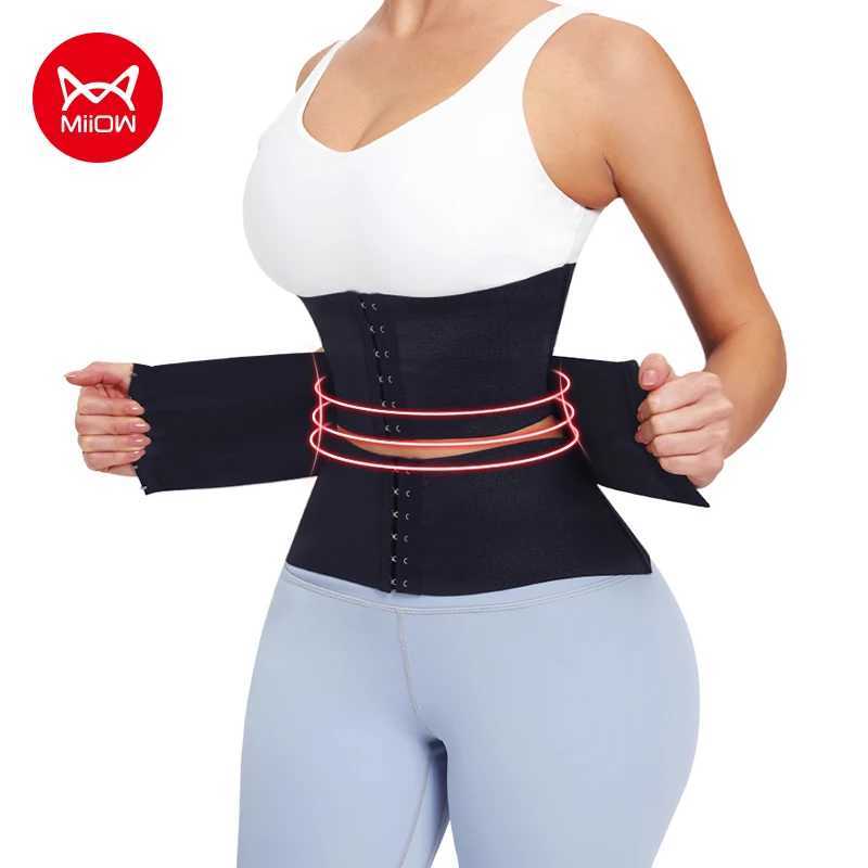 MiiOW Waist Trainer Corset Women Binders Shapers Tummy Wrap Body Shapewear Slimming Belt Flat Belly Workout Postpartum GirdleXJ250304