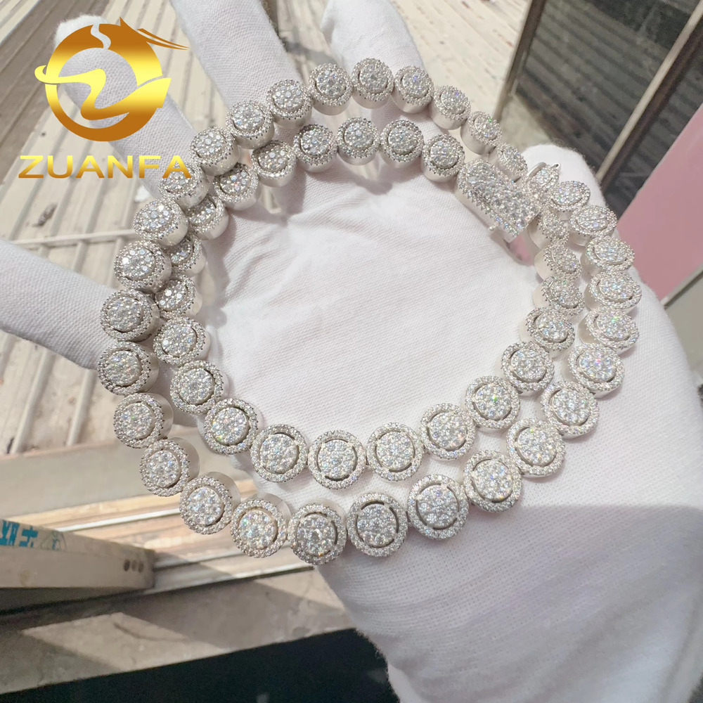 Fine Sterg Sier S Hip Hop Iced Out Vvs Moissanite Dia Jewelry Necklace Tennis Chain