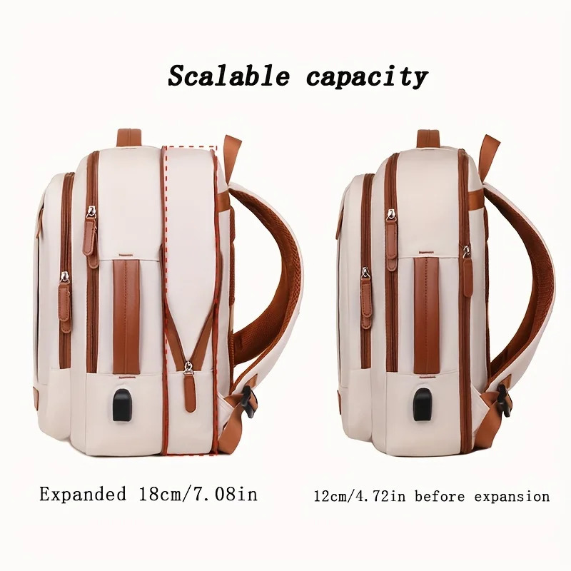 Ship from US Scalable large capacity backpack with laptop durable Oxford travel school 250304FBB