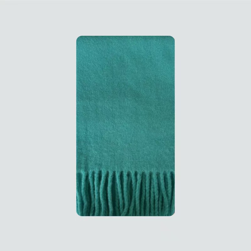T219 new mint green snow bud powder replacement solid color wool scarf female winter soft atmosphere neck scarf