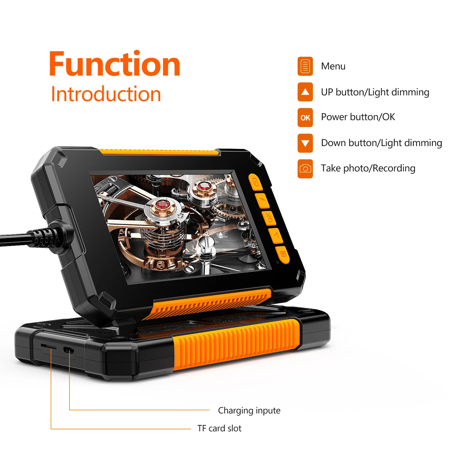 High Definition Borescope Camera 4 3inch IPS Screen IP67 Waterproof Single Dual Lens Endoscope for Car Inspection Wall Inspection Drain Pipe Camera