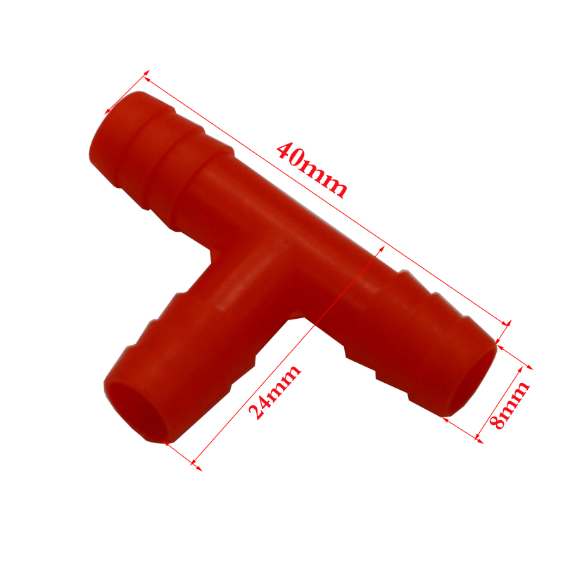 20Pcs Plastic Tee Tube Connector Diameter 8mm Rabbit Chicken Quail Doves Pets Nipple Drinker Connecting Pipe Farm Equipments