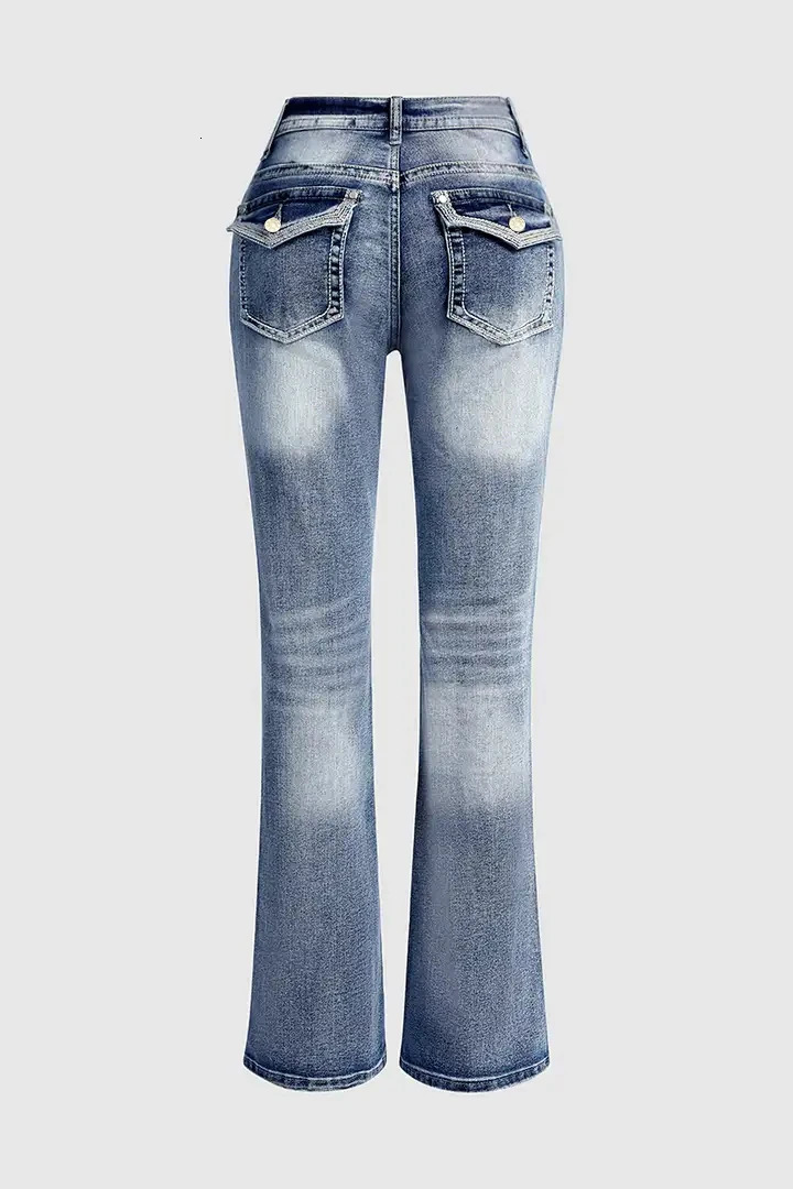 2024 Womens Straight Micro Stretching Jeans Loose and Casual Full Matching High Waist Comfort 250227