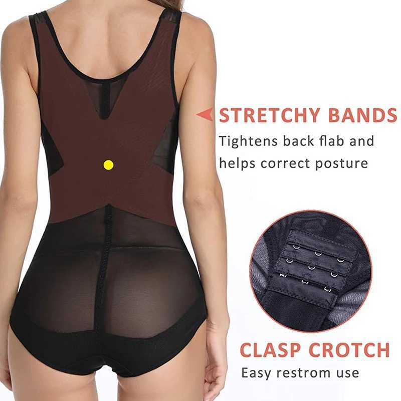 Shapewear Bodysuit for Women Tummy Control Butt Lifter Panty Hi-Waist Trainer Stomach Body Shaper Slimming GirdlesXJ250304