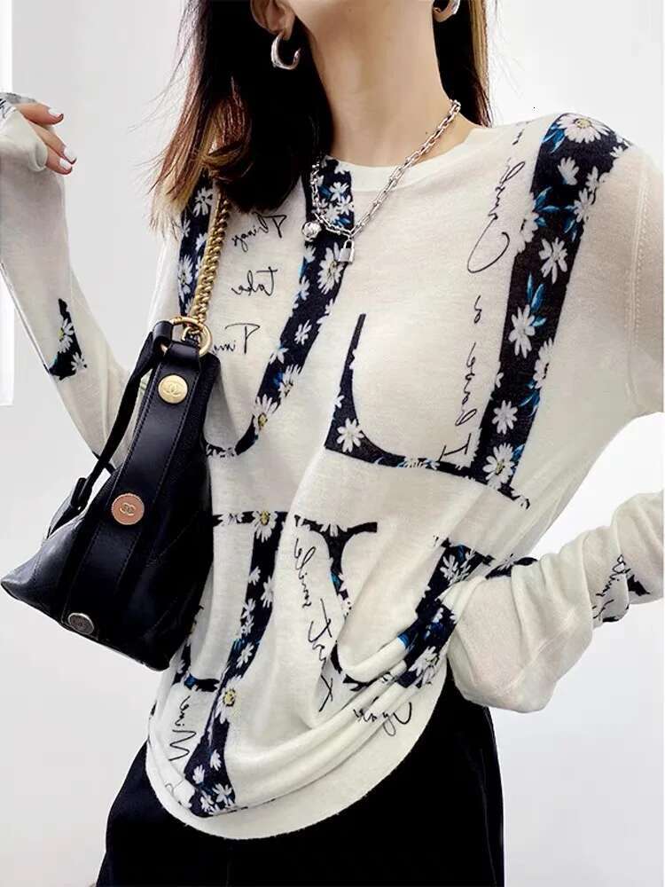 Boutique Thin Pullover Cashmere Women's Round Neck Loose Sweater Spring And Autumn New Style
