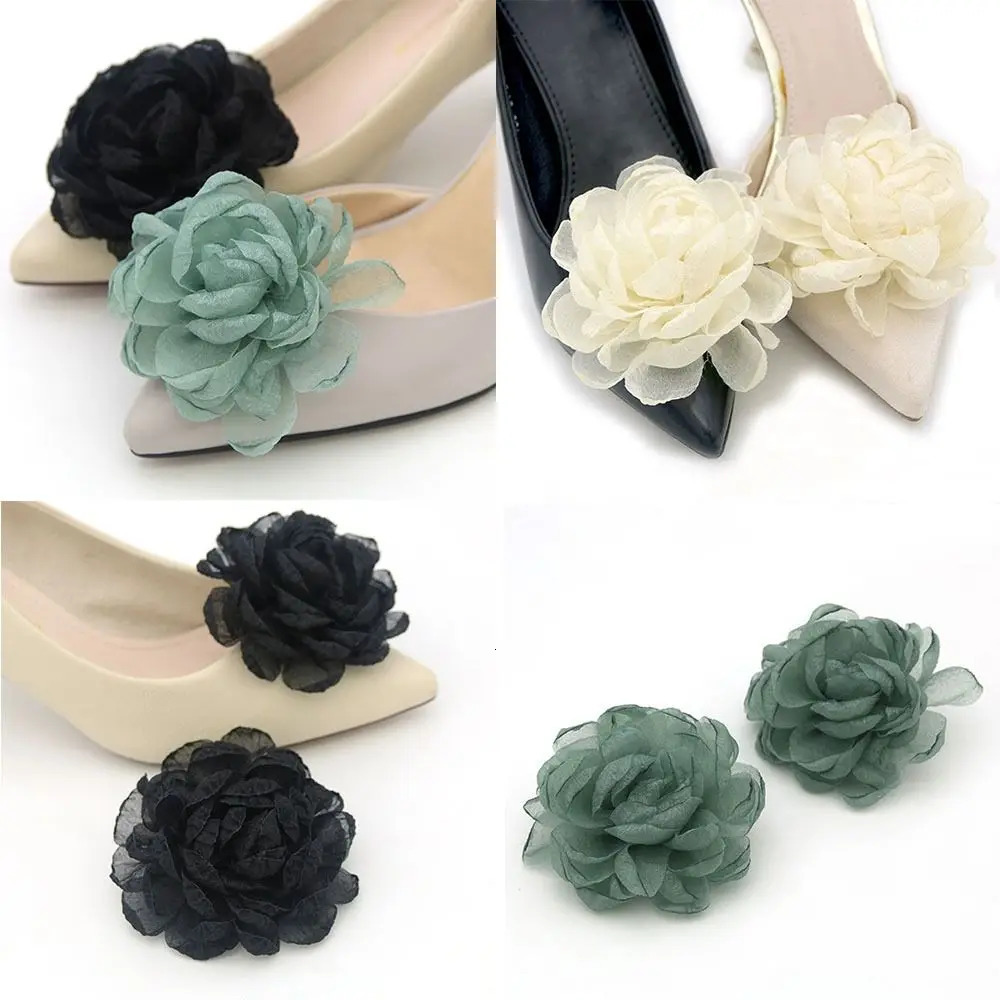 1Pair Fashion Rose Flower Shoe Clips Flowers Shoe Buckles for Women Wedding Party Prom Daily High Heel Charm Buckle 250218