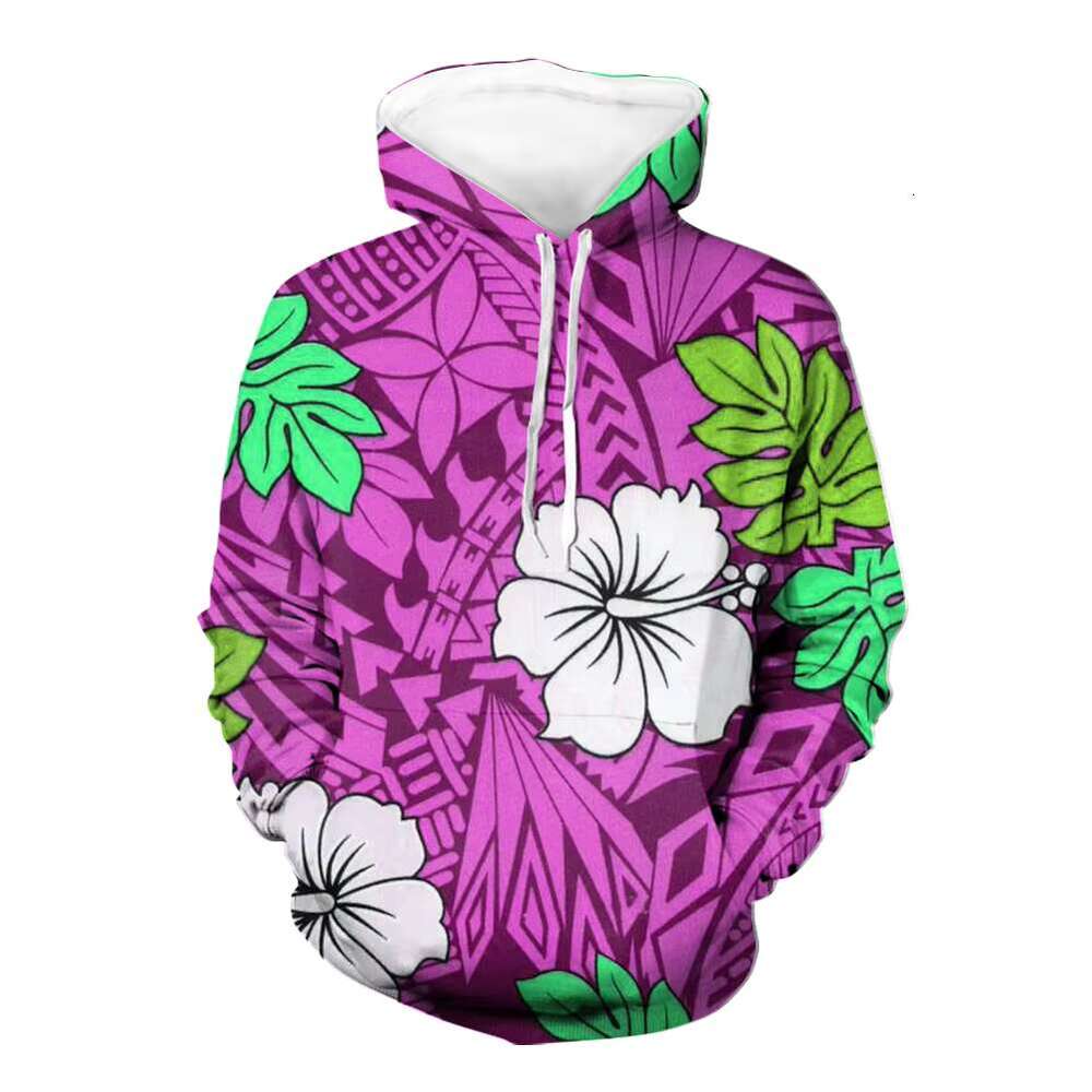 Autumn And Winter Women's New Casual Polynesian Tribal Long Sleeve Pocket Oversize Hoodies For Women Huddies