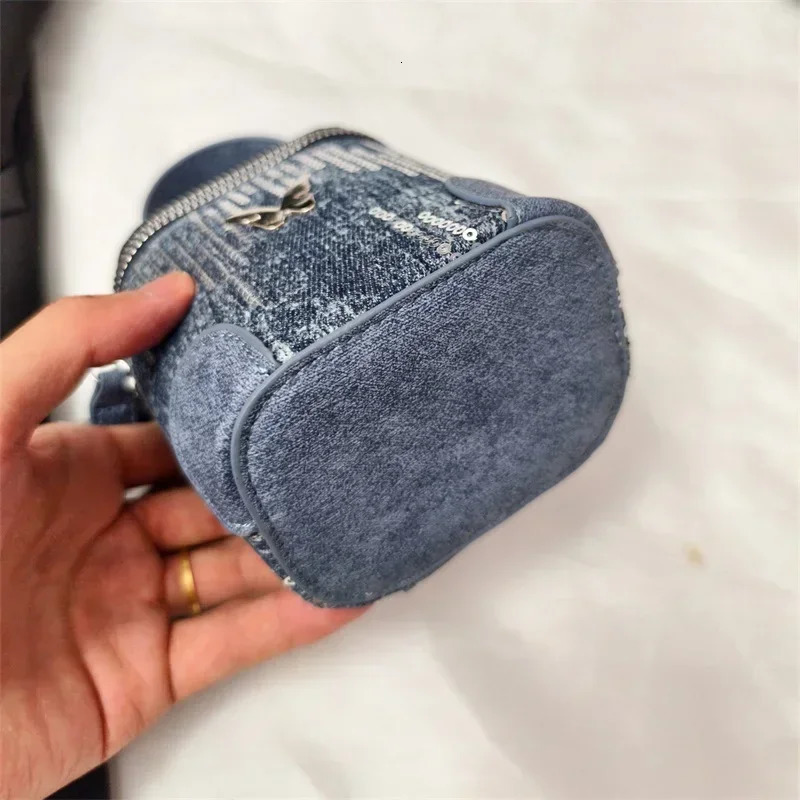Womens Bag Fashion Simple Shoulder Bag High Quality Cross Body Bag Denim sequin Decorative Handbag 250303