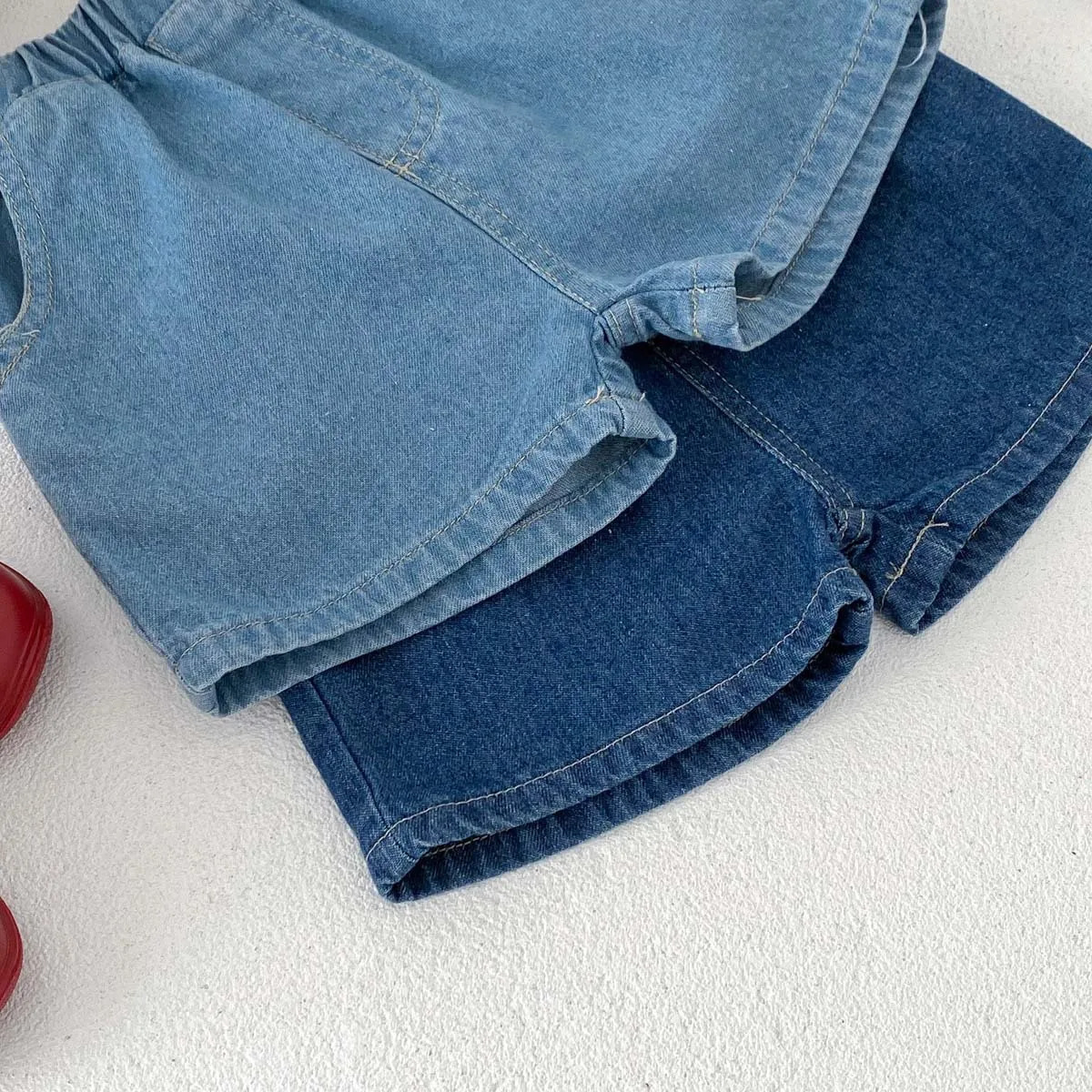 Summer Thin Baby Denim Shorts Solid Boys Girls Short Jeans Toddler Infant Pocket n Simple Children Clothing PantsBabe 250303