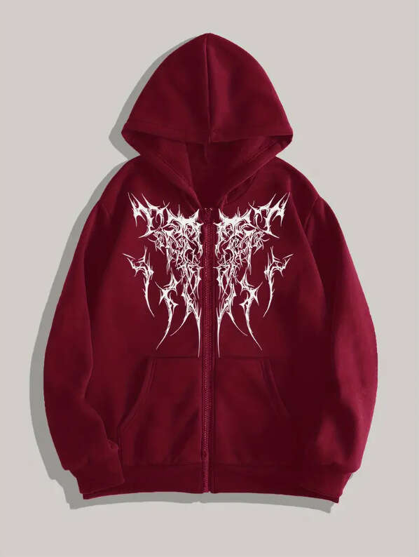 Y2K Punk Digital Printed Casual American Gothic Couple Sports Hoodie gift for man