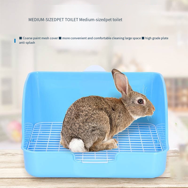 PP Plastic Rabbit Litter Box Rectangular Pet Toilet Chinchillas Bunny Potty Trainer Corner Small Animal Litter Pee Pan