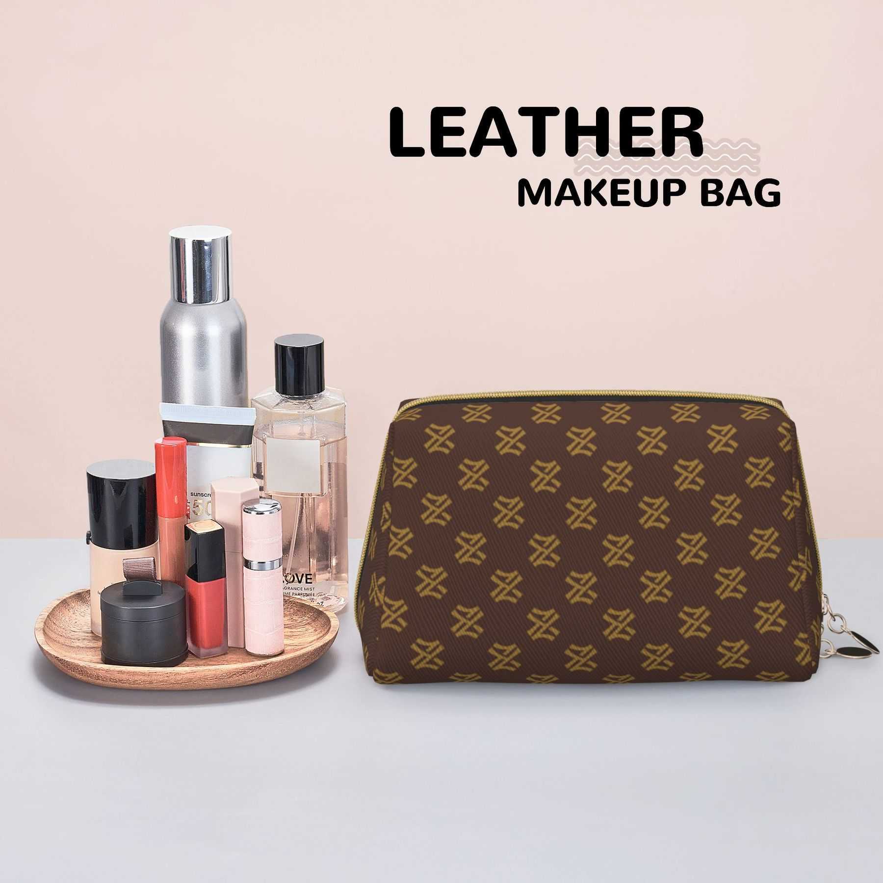 NXY Brown Makeup Designer Bag For Womens Luxury Handbag Make Up Toiletry Clutch Bags Cosmetic Wash Purse Wallet Pencil Cases