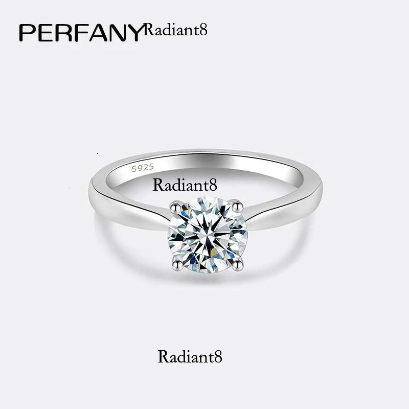 PERFANY 0.5/1/2CT Moissanite Women's Engagement Ring S Pure Sier Classic Four Claw GRA Certified Dia Wedding Jewelry