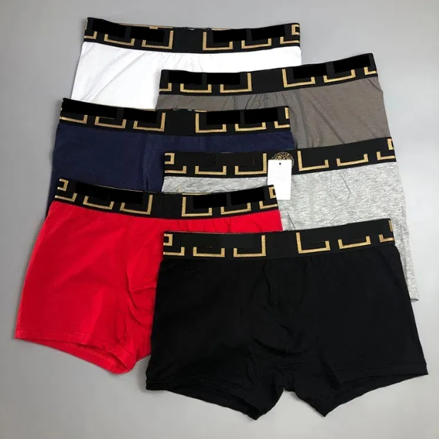 5pcs/Fashion Designer Men's Boxer Shorts Sexy classic men's cotton casual shorts Soft breathable underwear size M-2XL