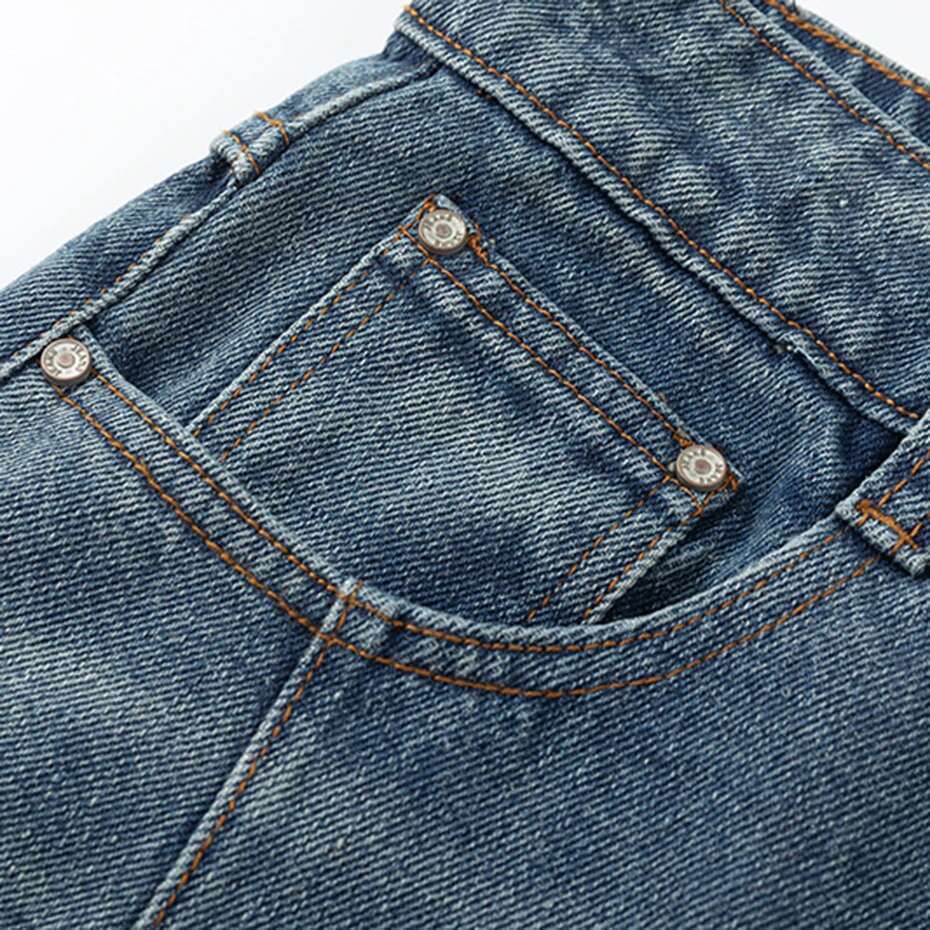 Men Hi Street Baggy Blue Loose Casual Straight Denim Pants Irregular Patchwork Streetwar Hip Hop Haruku Jeans For Male