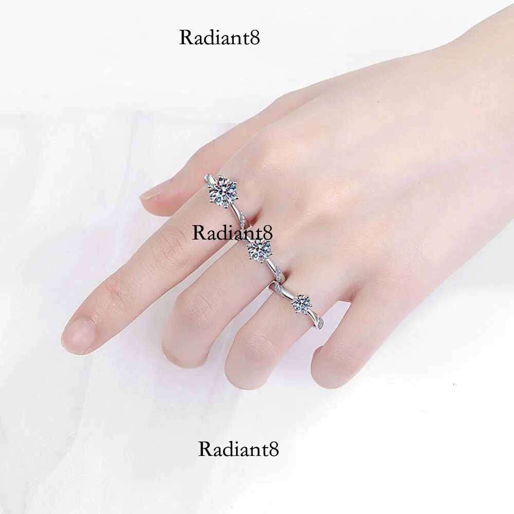 Serenity 1-5ct D Color Moissanite for Women Wedding Bridal Original S Sier Lab Dia Rings Anniversary Gift