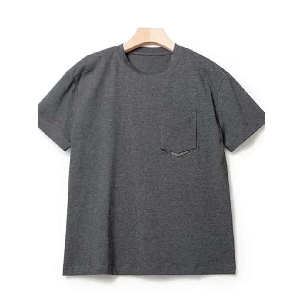Women's T-Shirt Beaded Pocket Short Sleeve Female Fashion Versatile Tshirt Round Neck Top 2025 Summer