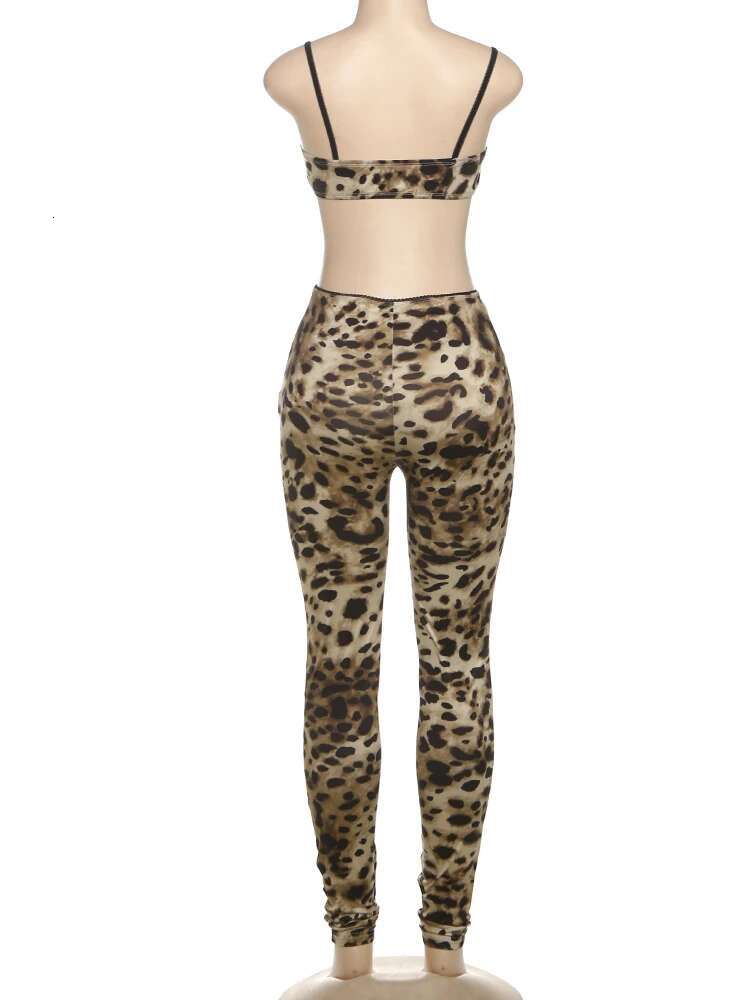 Weird Puss Summer Sexy 2 Piece Set Women Tracksuit Sporty Camisole Vest+Leggings Skinny Activity Fit Stretch Streetwear Outfits