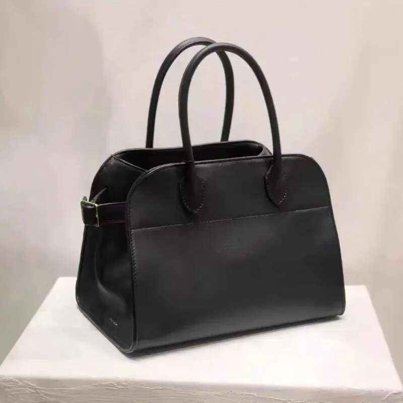 Natural Suede Leather Handbag Large Capacity Solid Color Two Layer Cowhide High-End Crossbody Brand Design Retro Tote Bag