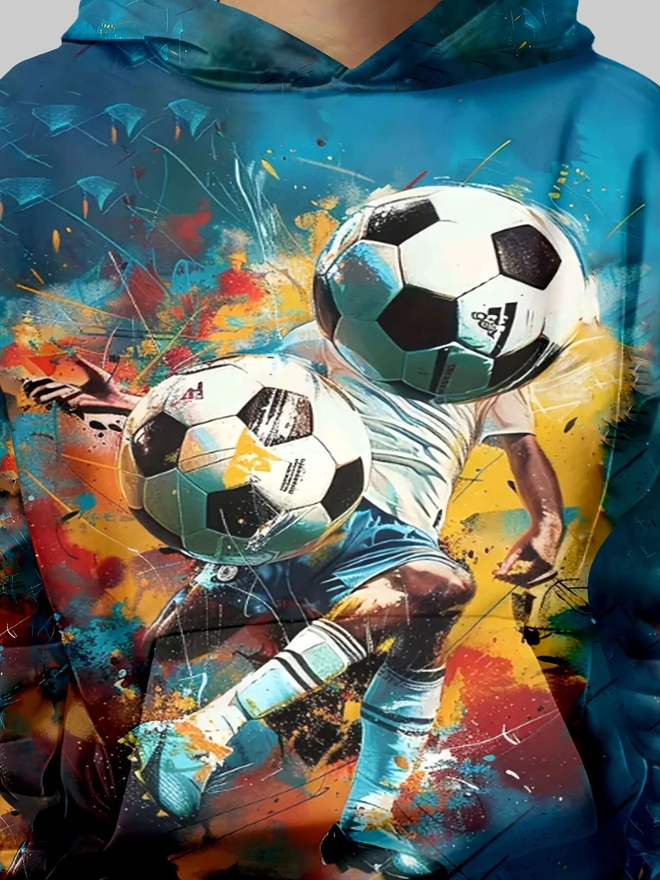 Boys Soccer Player 3D Patterned Hoodies Are Perfect For Fall And Spring Multifunctional Fashion Long-Sleeved Pullovers As Gifts