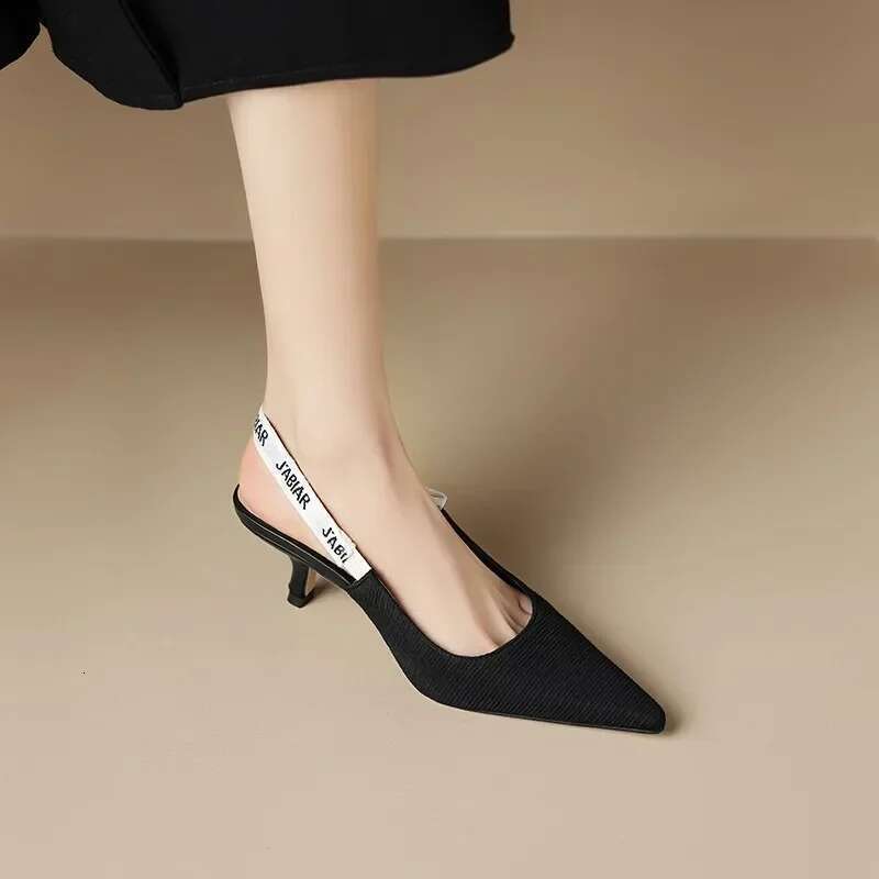 Sexy 2025 Summer Pointy Heels Fashion Letter Design Lace-up Elegant Women's Dress Stiletto Sandals Party atos De Mujer