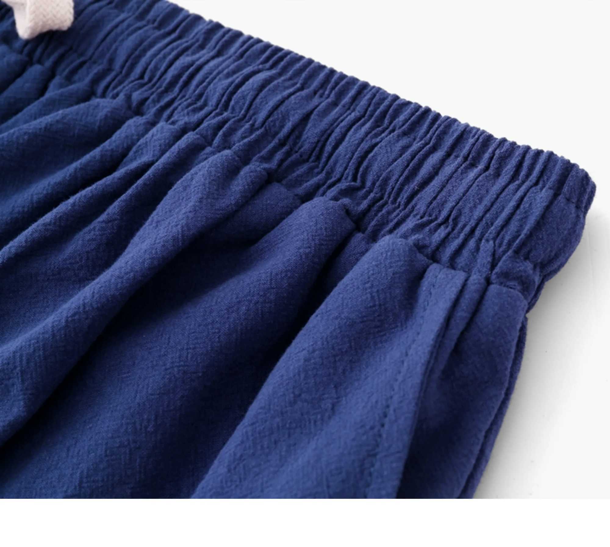 Summer Cotton Linen Shorts Men Fashion Casual Linen Short Pants Big Size 14XL 15XL Shorts Solid Color Elastic Waist Bottoms MaleT250304