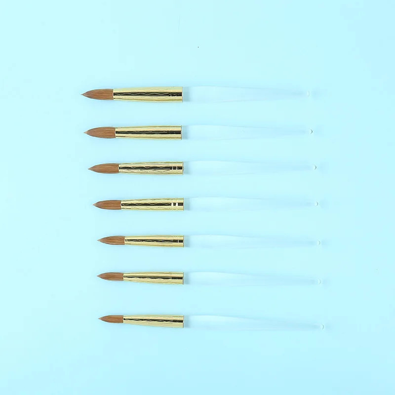 1Ps Manicure tool Kolinsky Sable acrylic nail art brush UV gel carving pen 18#20 Polish liquid powder DIY salon painting 250304