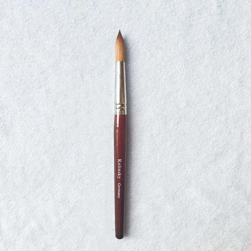 100 Kolinsky Acrylic Nail Art Mink Brush Wood Handle Gel Builder Painting Manicure Drawing Sable Tools Size10-24 Good Quality 250304