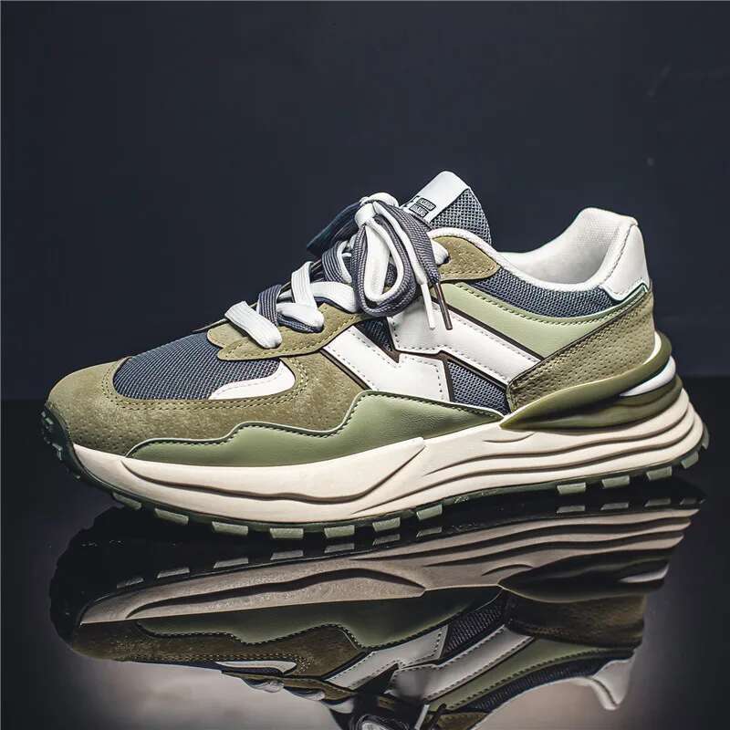 Summer Mesh Casual Trend Classic Color scheme Fashion Running Shoes Cushioning Thick Soled Breathable Sneakers Men