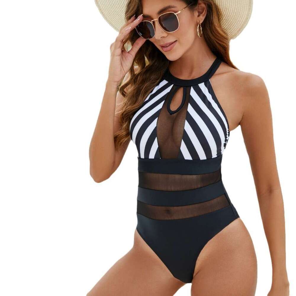 one-piece women's European and American sexy bikini plus fat hot swimsuit 2025 new casual versatile fashion clothing