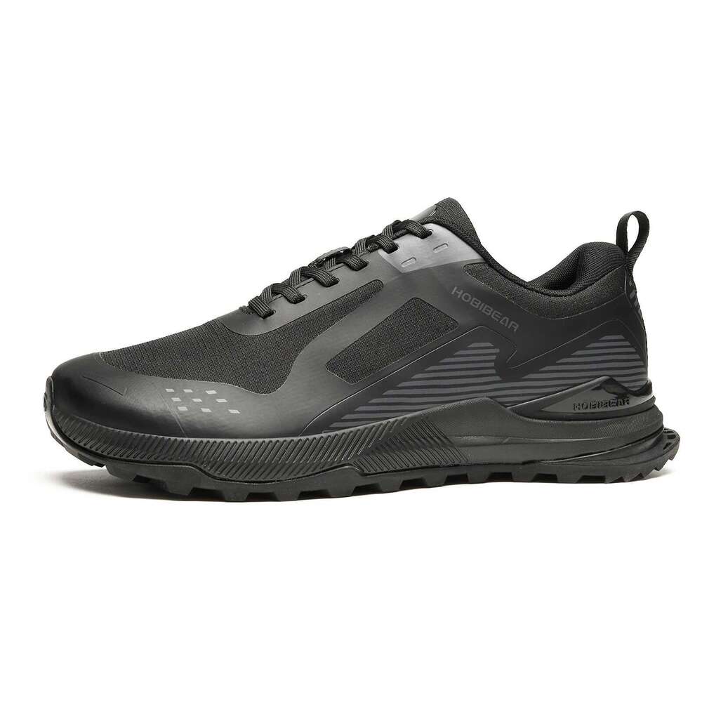 HOBIBEAR Unisex Hiking Walking Men Women Artificial Leather Lace-Up Shoes Non Slip Travel Running Sneakers