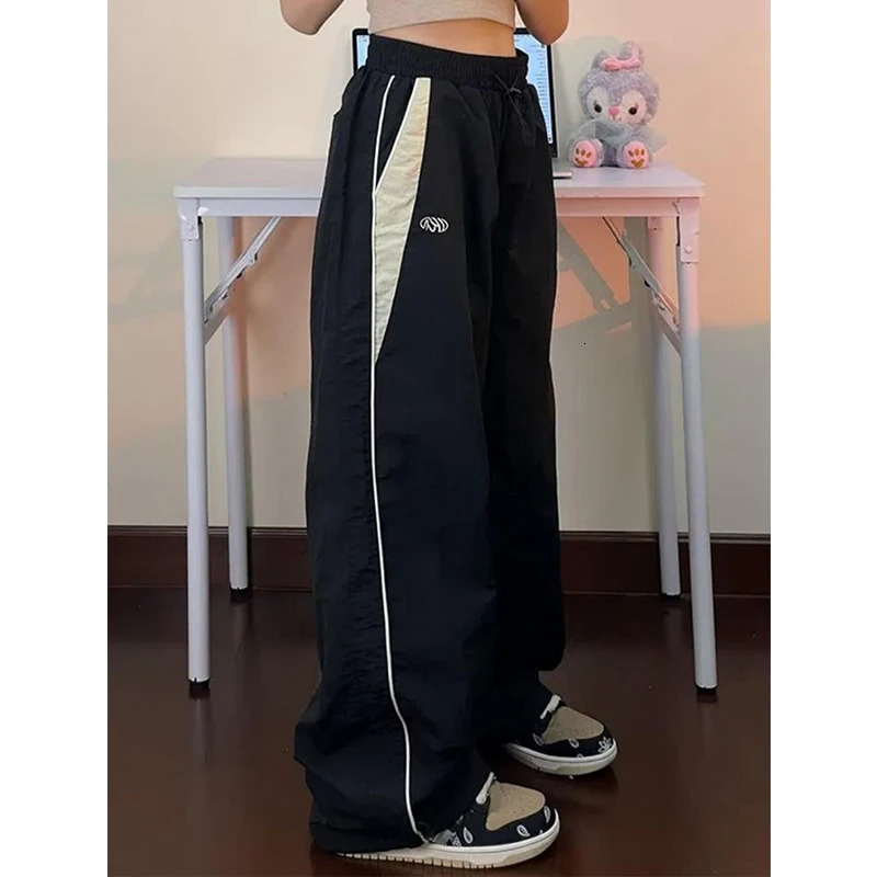 Women Baggy Harajuku Cargo Pants Streetwear Hip Hop Wide Leg Pant Parachute Sweatpants Techwear Joggers Oversized Y2K Trousers 250303