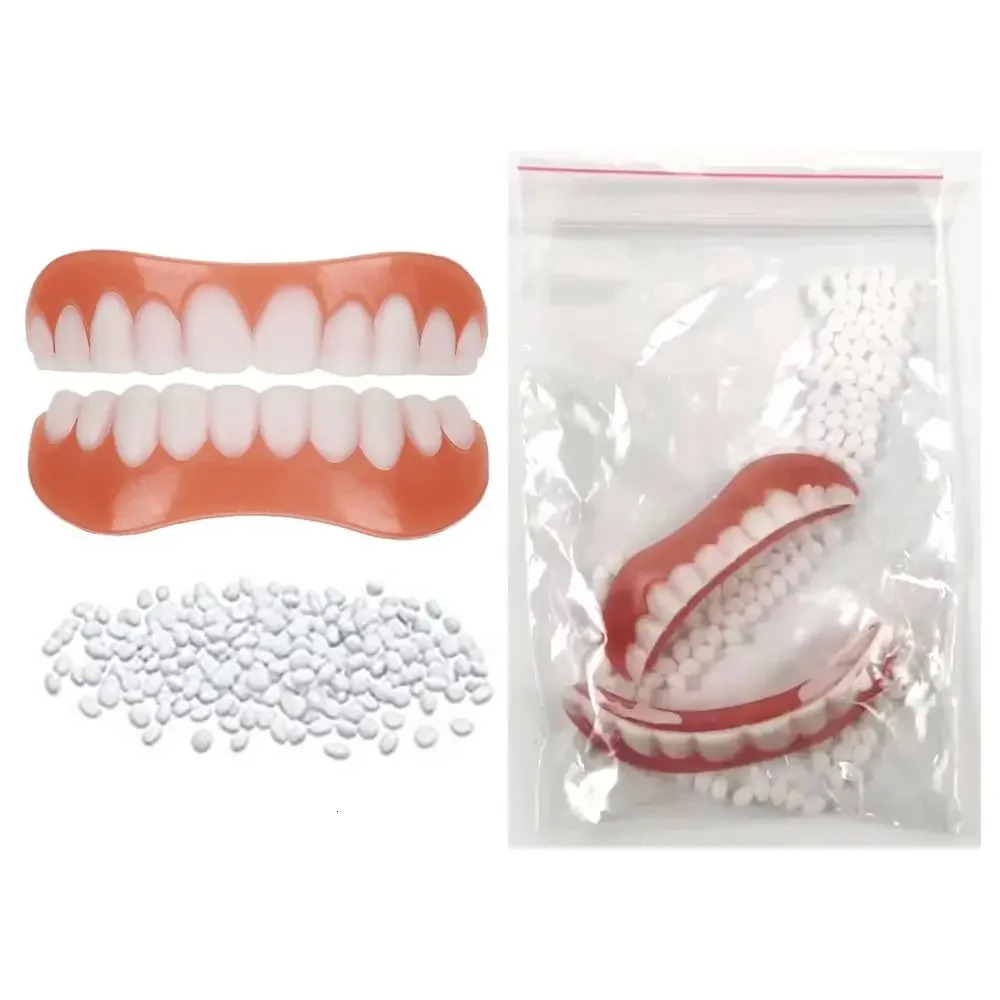 Sdotter False Teeth Silicone Upper Lower Veneers Teeth Braces Dentures Paste Dentures Temporary Fake Tooth Fake Teeth Whiten 250228