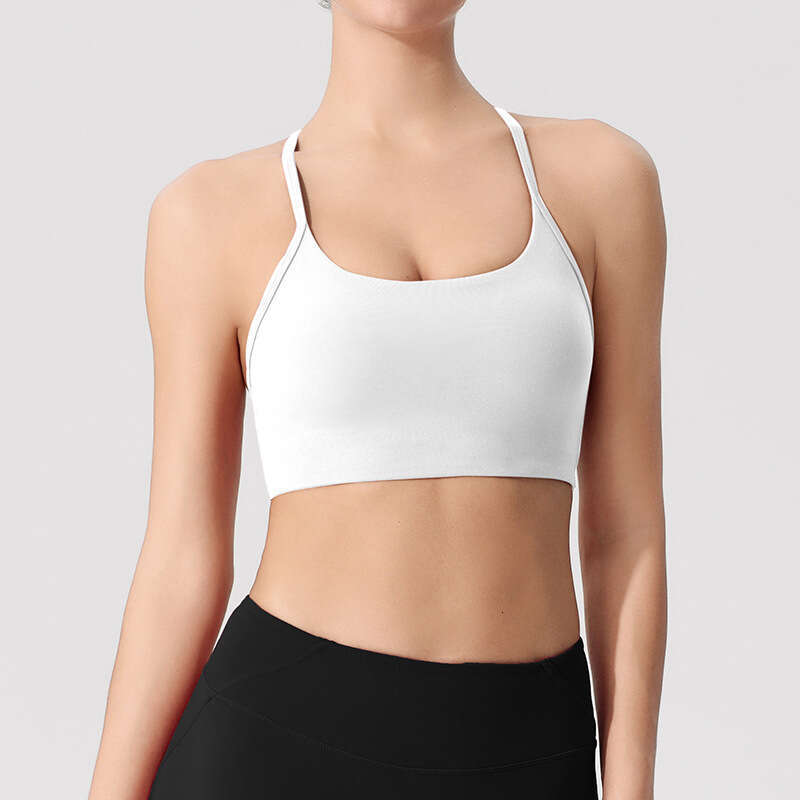 European and American yoga vest women's running gathering fiess suit light strength thin shoulder strap beautiful back sports bra 2025 new style 