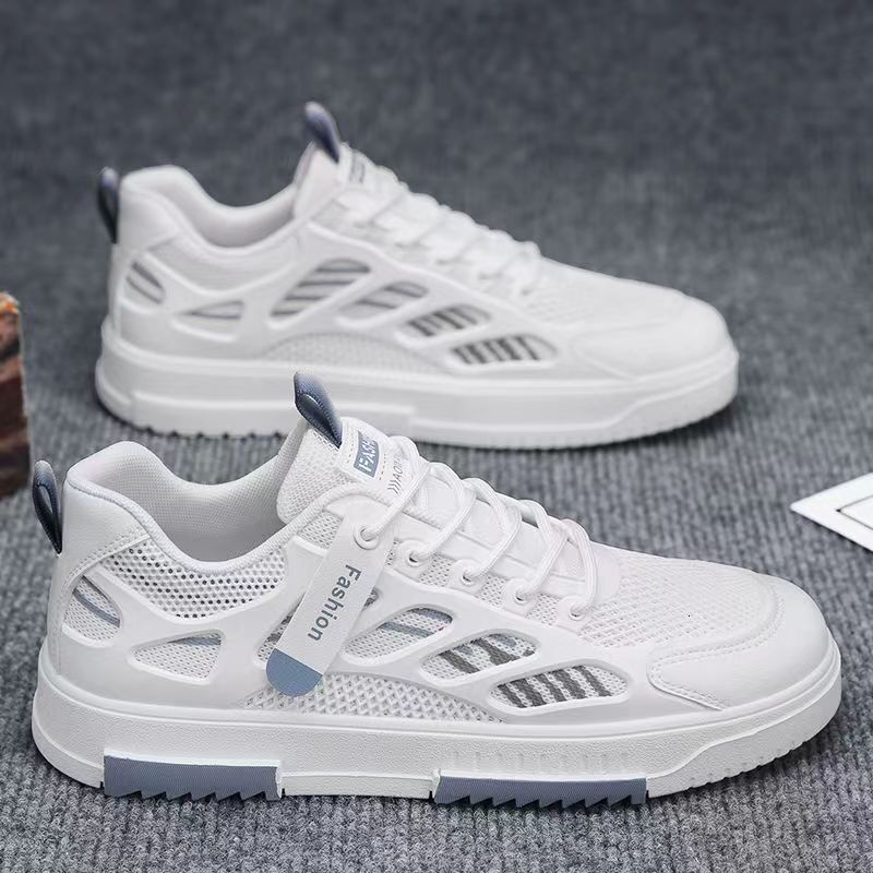 Male Designer s Four Season New Breathable And Odor Proof Mesh Fabric Multifunctional Casual Board Shoes Sports Soft Sole 2025 Fashionable White Shoes